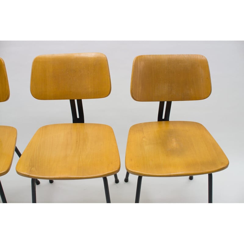 Set of 4 vintage Art Deco architect's chairs by Ama Elastik, 1950s