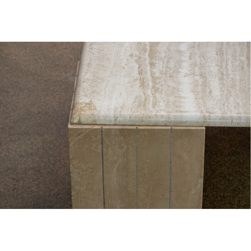 Scandinavian vintage travertine coffee table, 1960