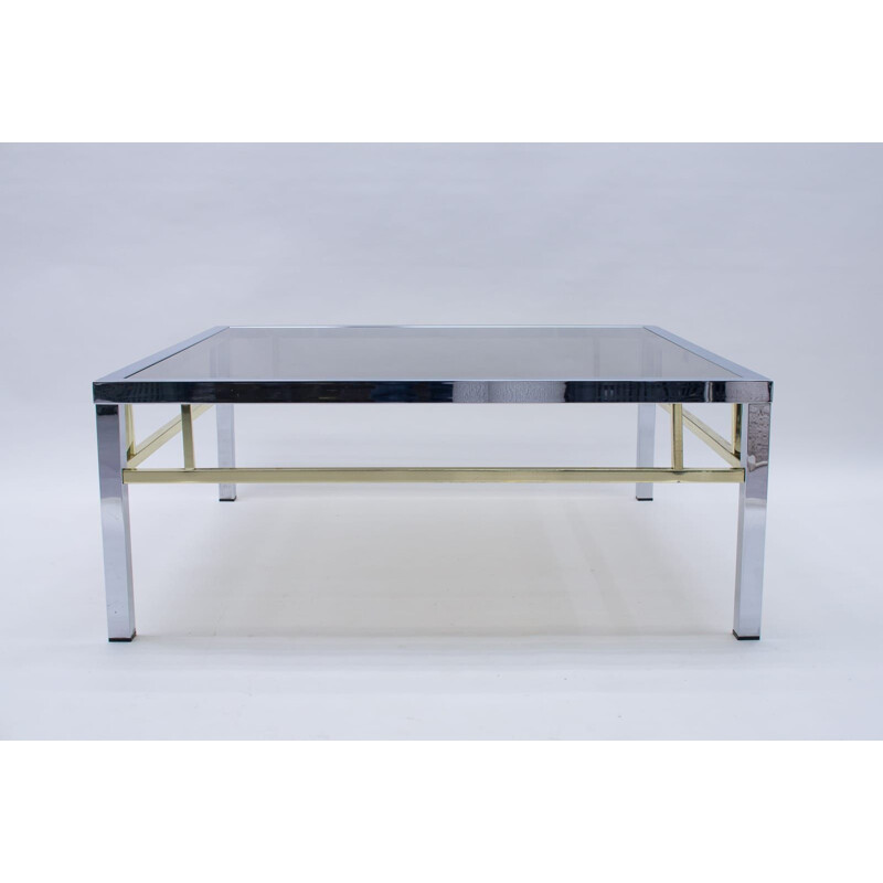 Square two-tone vintage coffee table, 1970