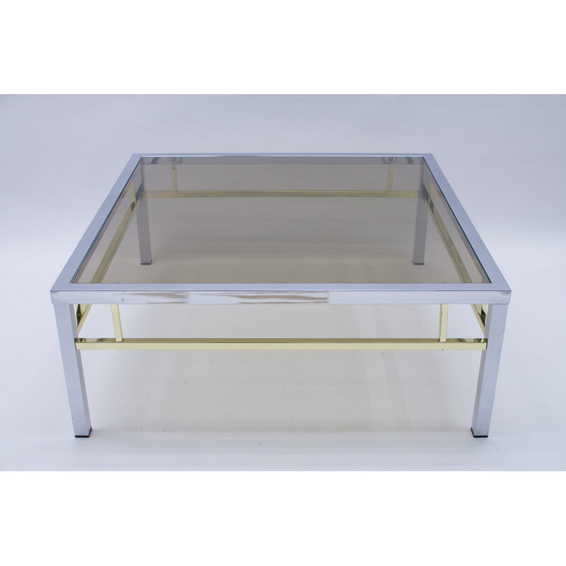 Square two-tone vintage coffee table, 1970