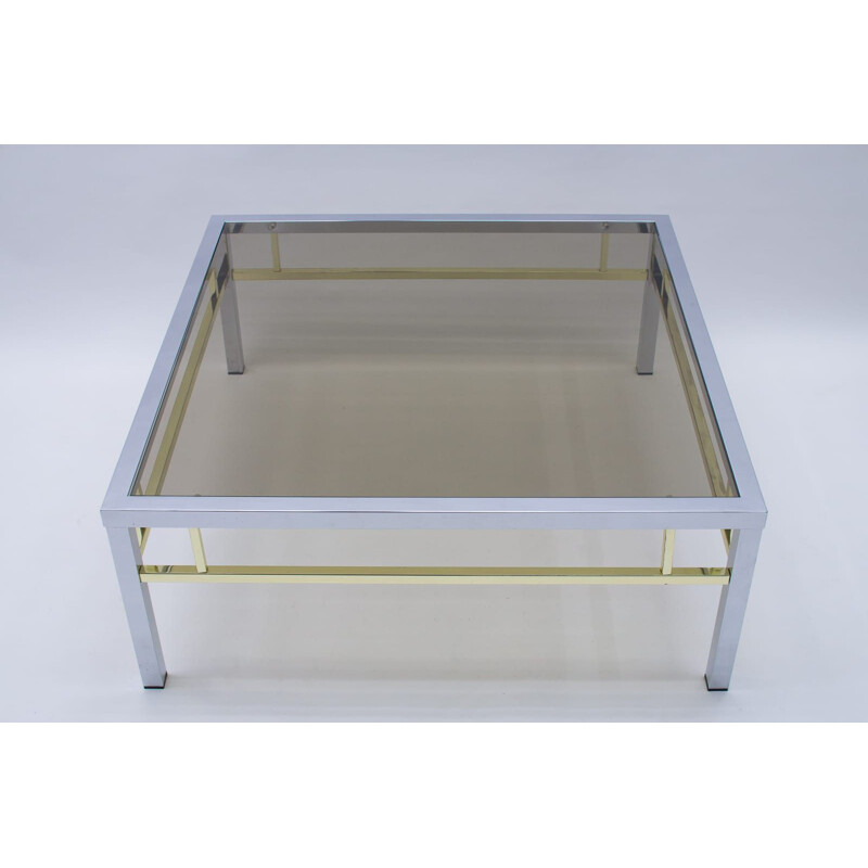 Square two-tone vintage coffee table, 1970