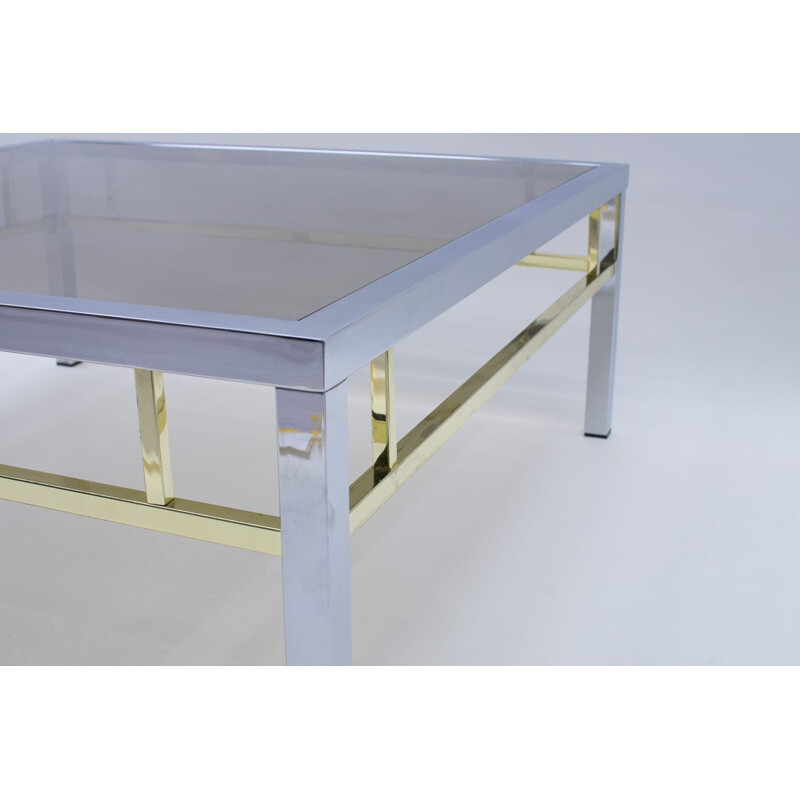 Square two-tone vintage coffee table, 1970