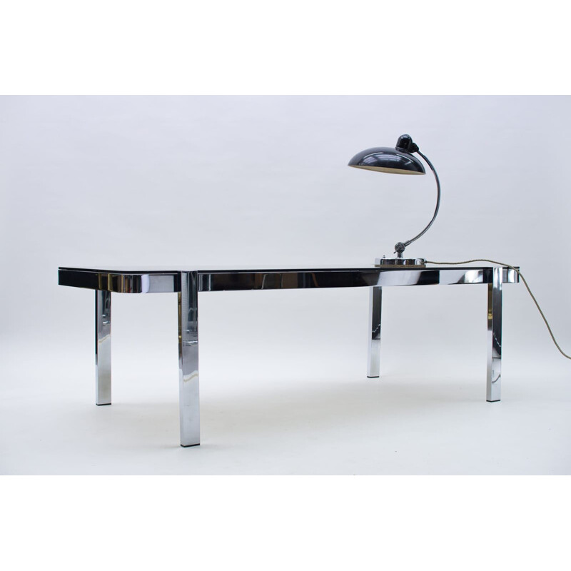 Vintage coffee table in chrome and smoked glass, 1970