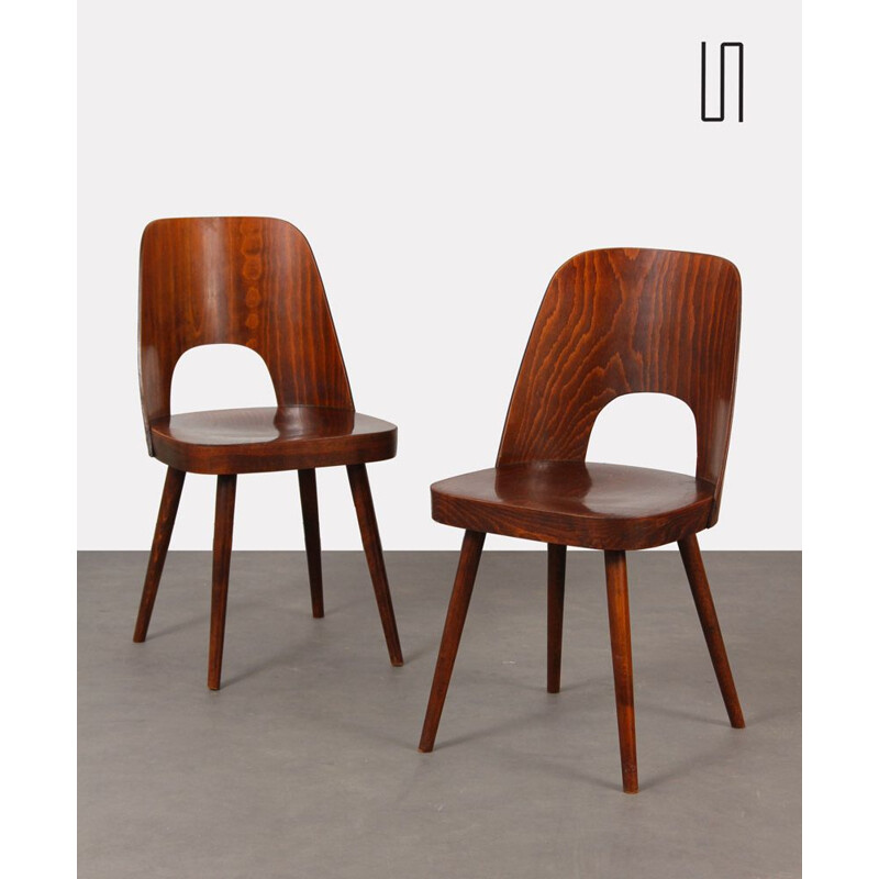 Pair of vintage chairs by Oswald Haerdtl for Ton, 1960