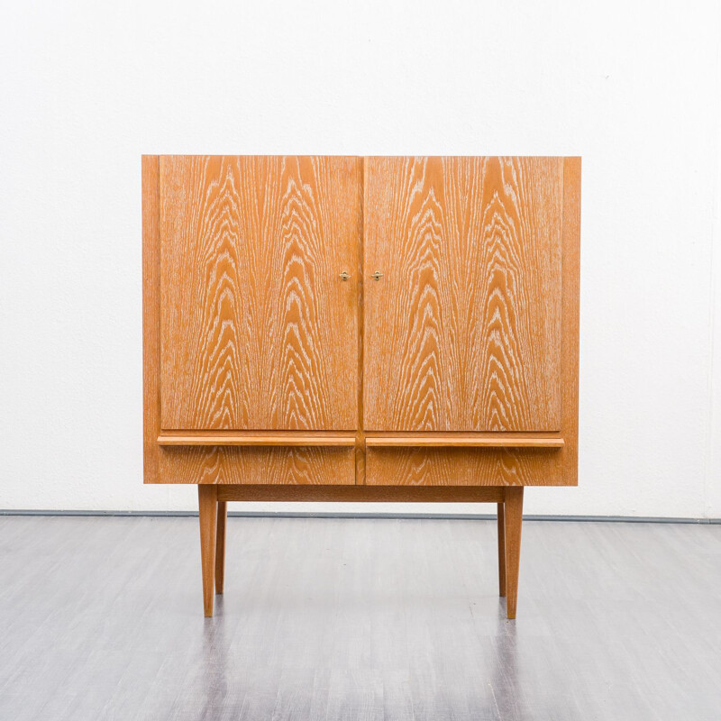 Mid century highboard in oakwood white-washed, 1950s