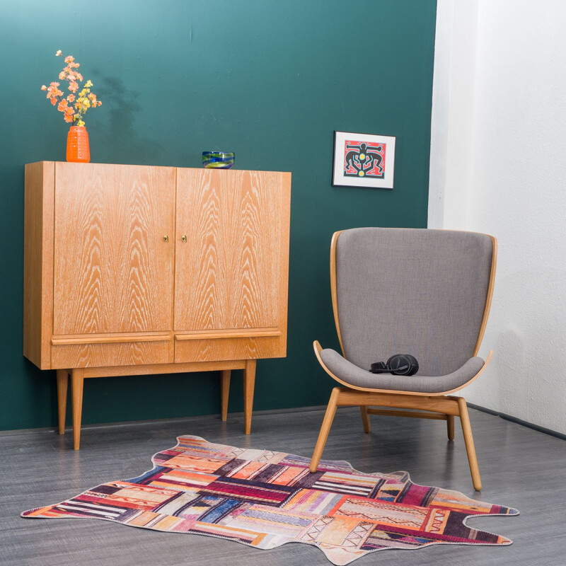 Mid century highboard in oakwood white-washed, 1950s