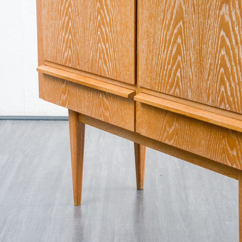 Mid century highboard in oakwood white-washed, 1950s