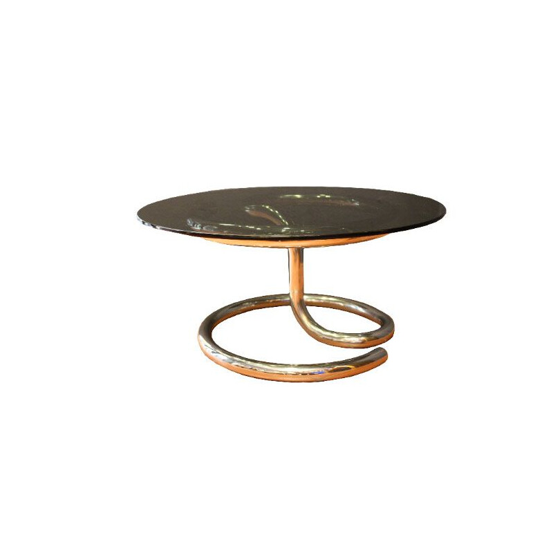 Vintage metal and glass coffee table by Giotto Stoppino, Italy 1970