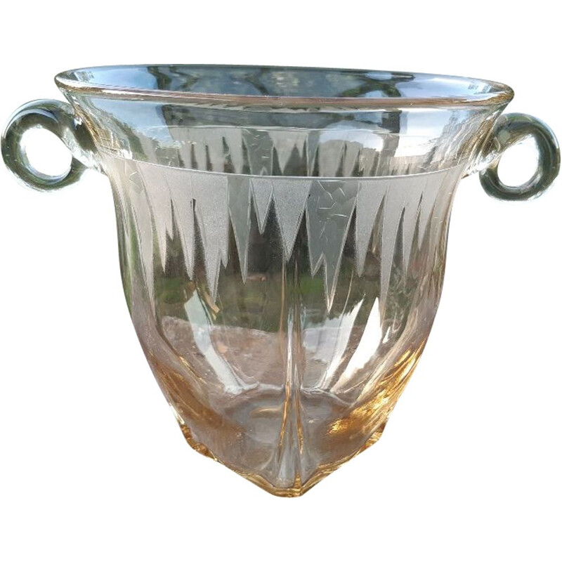 Vintage Art Deco glass champagne bucket, 1940-1950