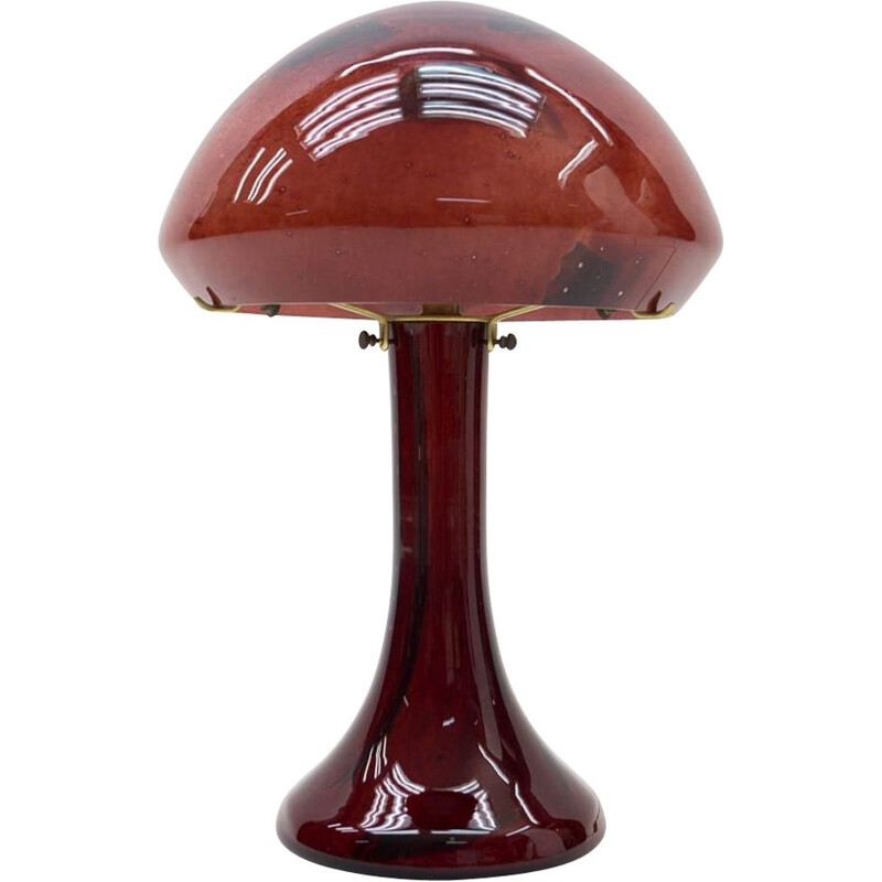 Lampe de table vintage en verre de La Rochere, 1970