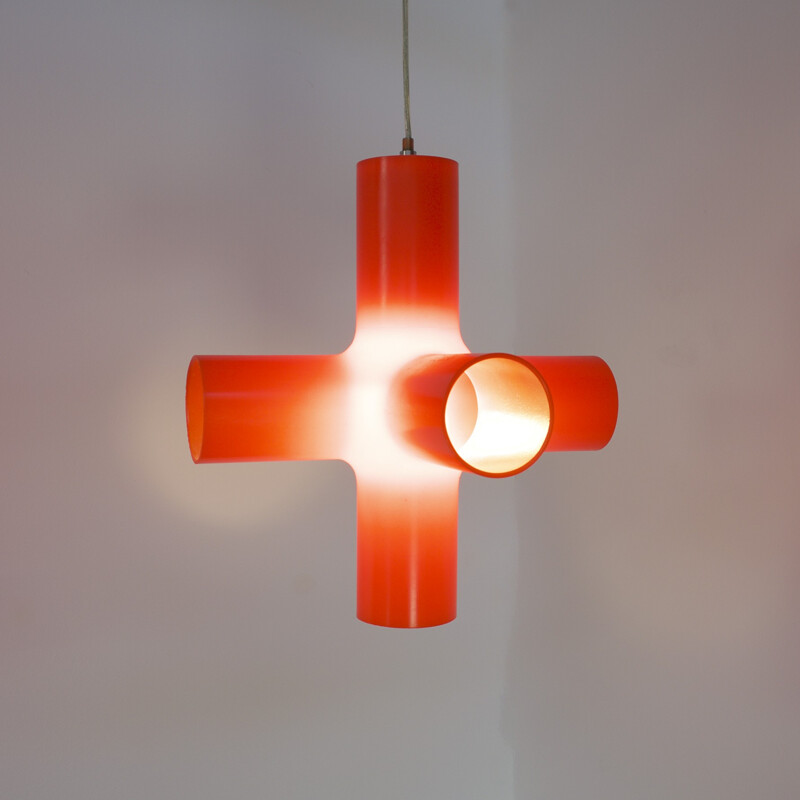 Pair of dark "crosslight S" acylic hanging lamps, Jan MELIS & Ben OOSTRUM - 2000s