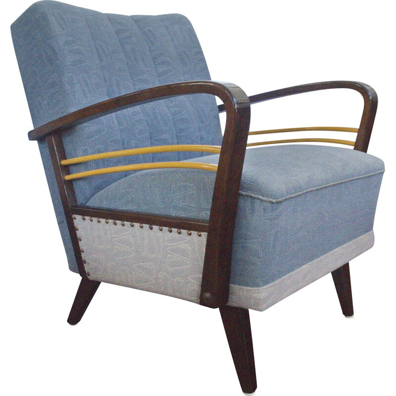Blue grey vintage armchair, 1950