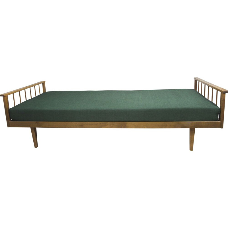 Mid century walnut daybed with green reclining surface, 1960s