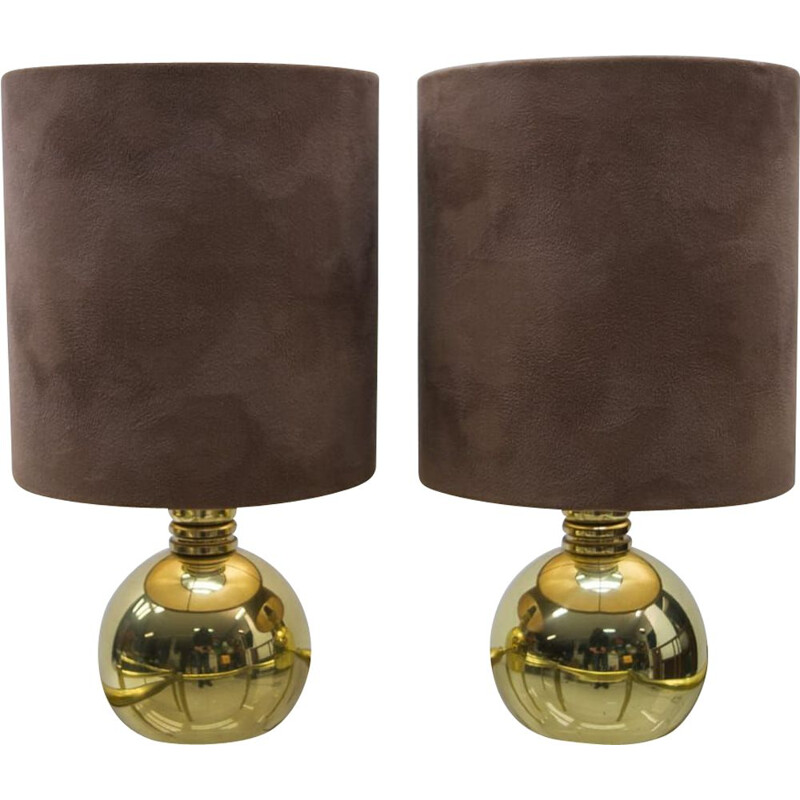 Pair of vintage brass table lamp, 1960s