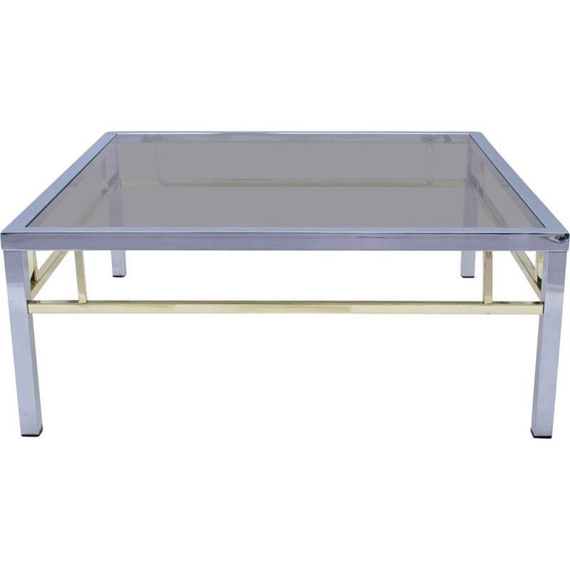 Square two-tone vintage coffee table, 1970