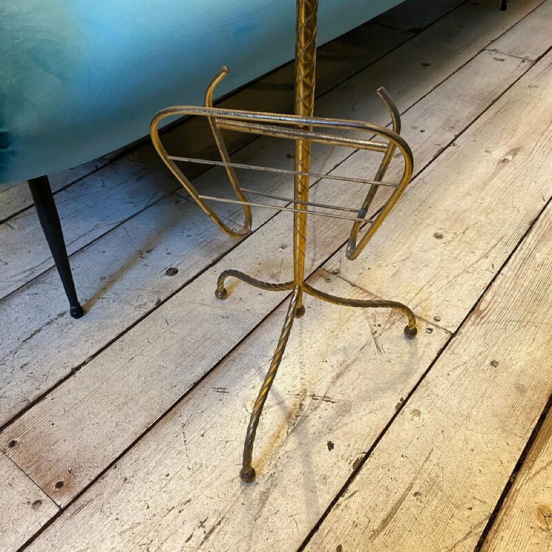 Mid-century brass Italian ashtray and magazine rack, 1950s