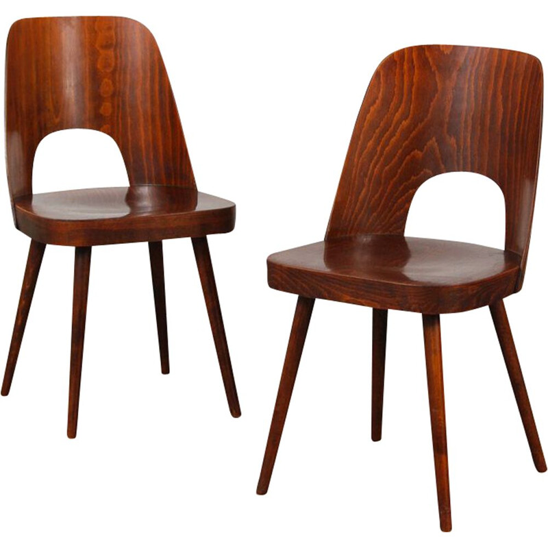 Pair of vintage chairs by Oswald Haerdtl for Ton, 1960