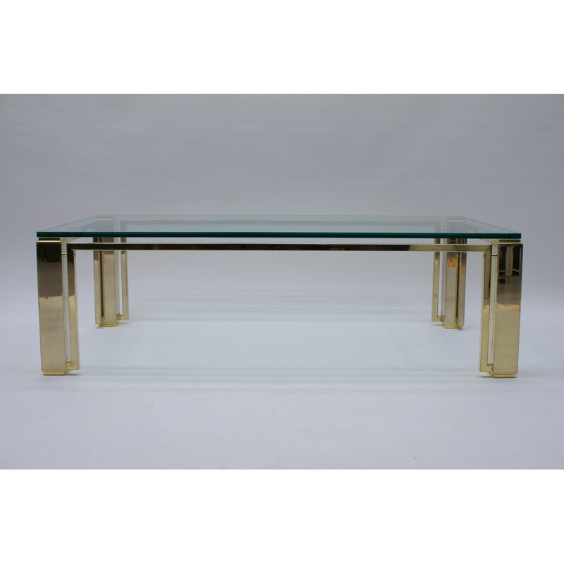 Vintage glass coffee table, France 1970