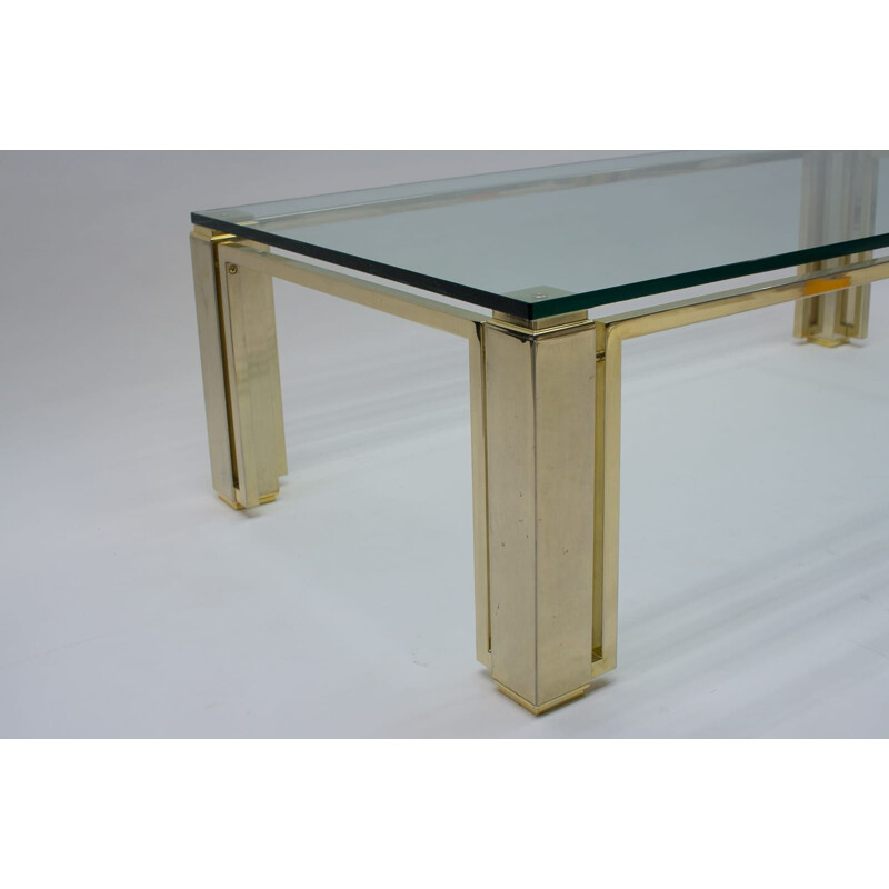 Vintage glass coffee table, France 1970