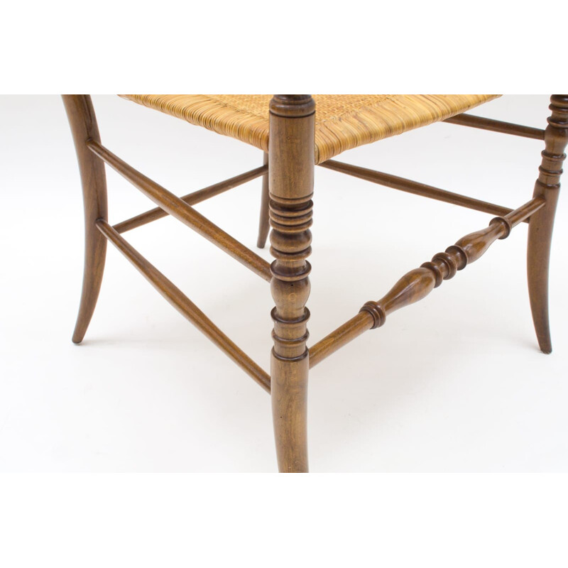 Vintage Chiavari Stuhl aus Holz mit Armlehnen von Rocca, 1960
