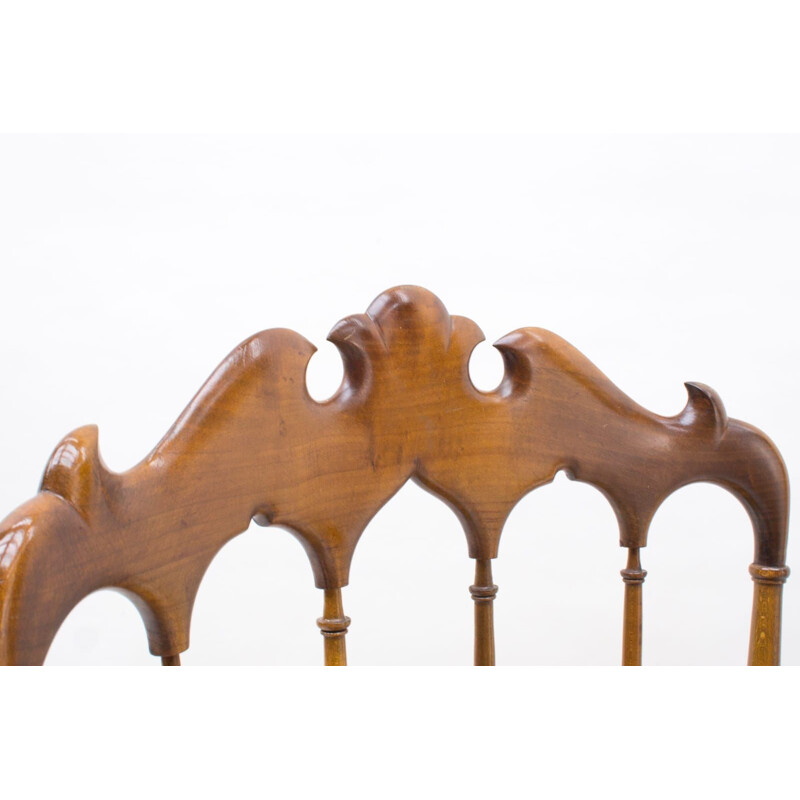Silla vintage de madera Chiavari con brazos de Rocca, 1960