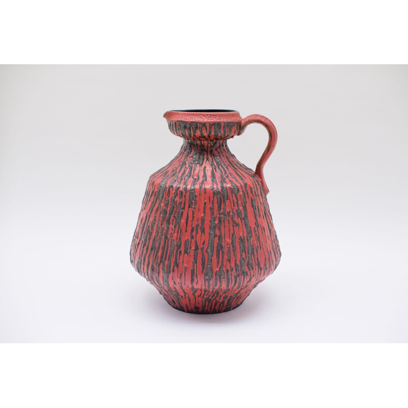 Vintage German fat lava vase by Hans Welling for Ceramano, 1970s