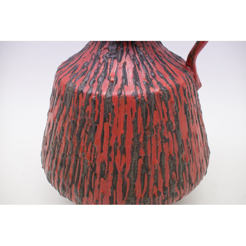 Vintage German fat lava vase by Hans Welling for Ceramano, 1970s