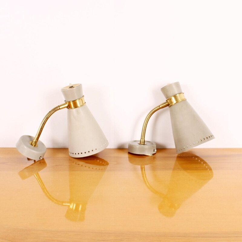 Pair of vintage wall lamps, 1960s
