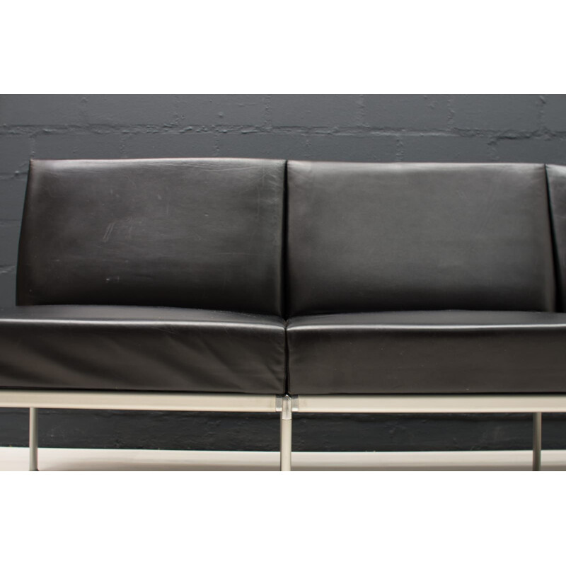 Vintage 3-seater leather sofa by Lübke, 1960s