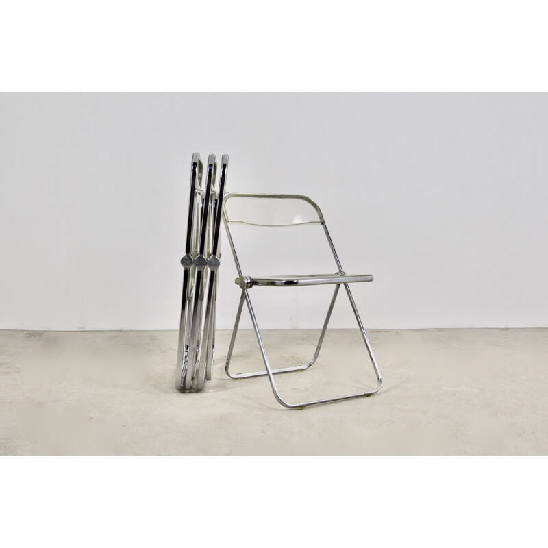 Lot de 4 chaises pliantes vintage par Giancarlo Piretti pour Castelli, 1970