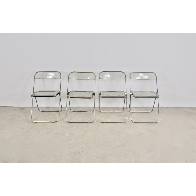 Lot de 4 chaises pliantes vintage par Giancarlo Piretti pour Castelli, 1970