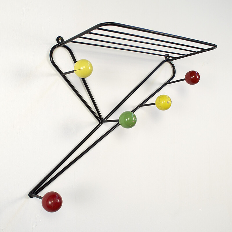  Kapstok wooden coat rack, Roger FERAUD - 1950s