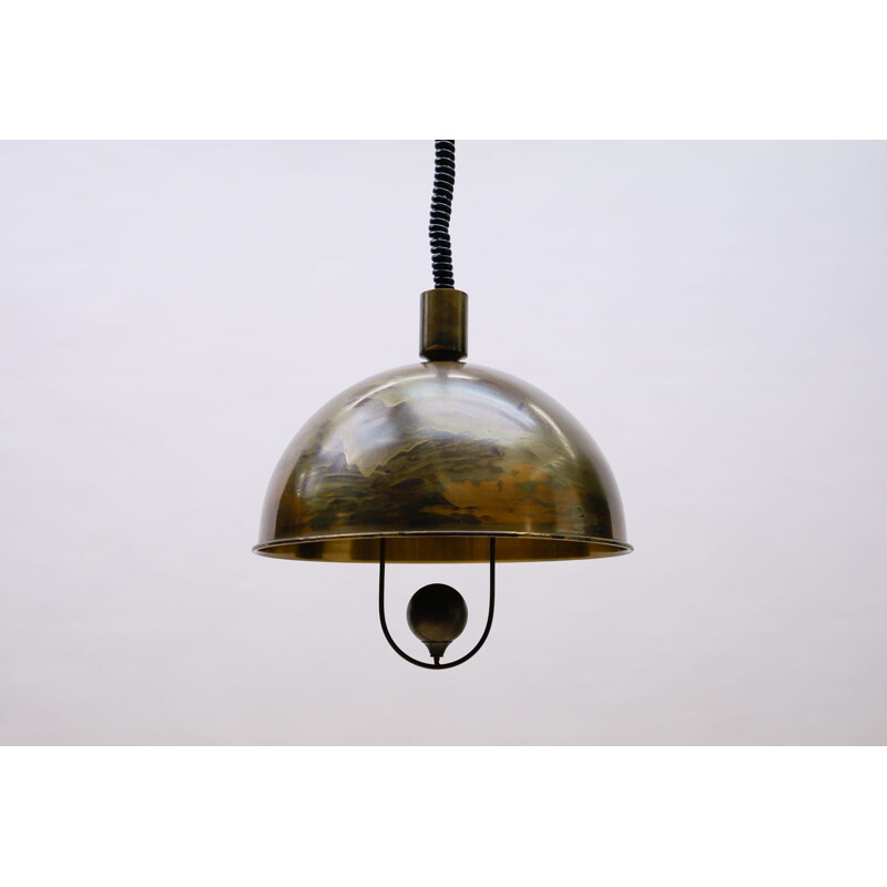 Vintage brass pendant lamp by Florian Schulz, Germany 1970s