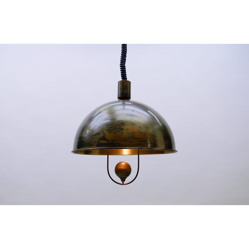 Vintage brass pendant lamp by Florian Schulz, Germany 1970s