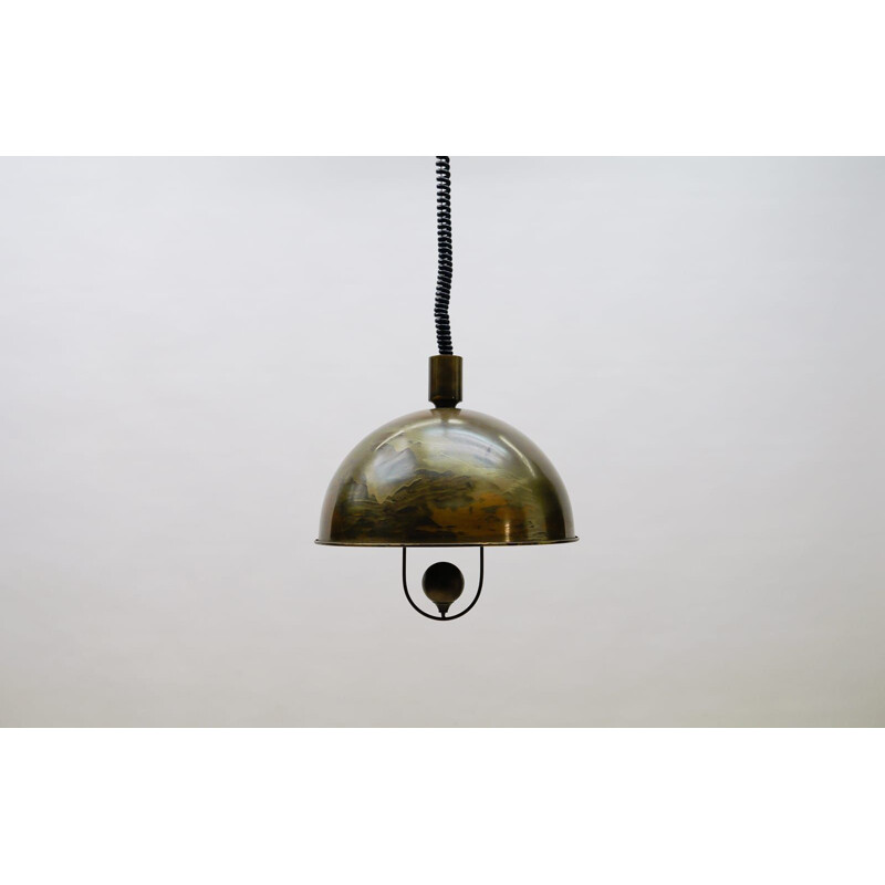 Vintage brass pendant lamp by Florian Schulz, Germany 1970s