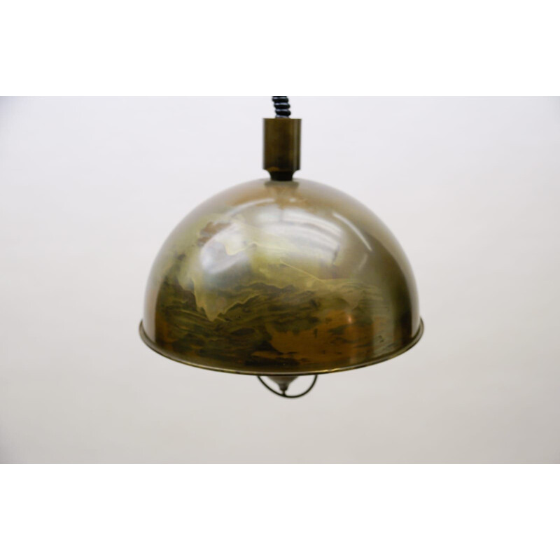 Vintage brass pendant lamp by Florian Schulz, Germany 1970s