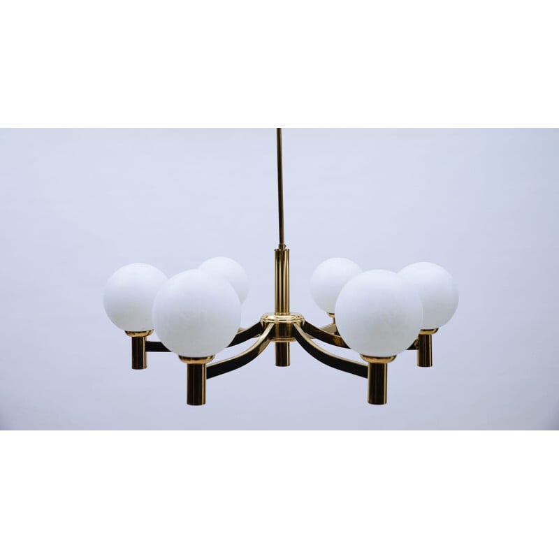 Mid-century brass Orbit pendant lamp, 1960s