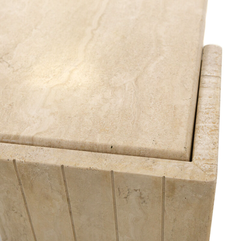 Vintage travertine coffee table with eye shape, 1970