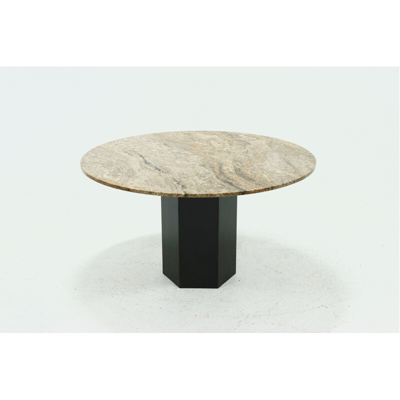 Mid century round dining table in granite, 1970s