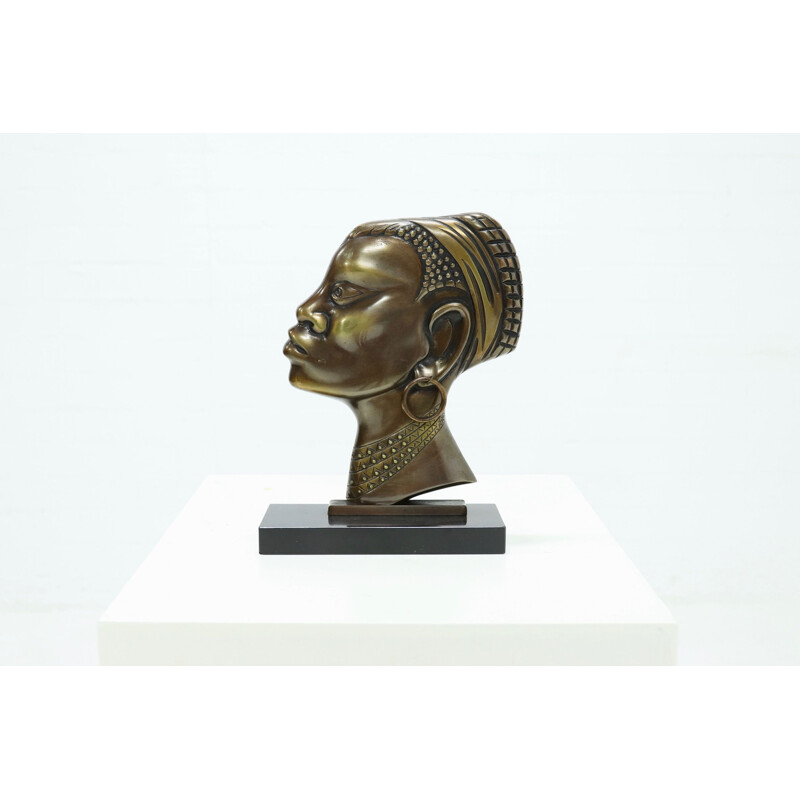 Mid century bronze sculpture African woman, 1950s