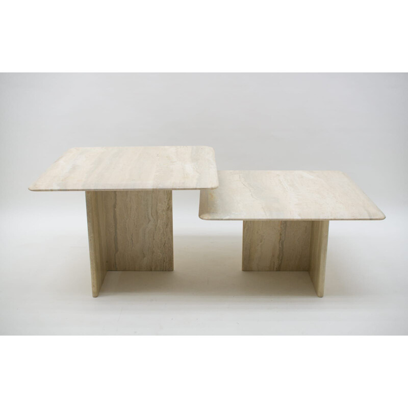 Travertine vintage nesting tables, Italy 1960s