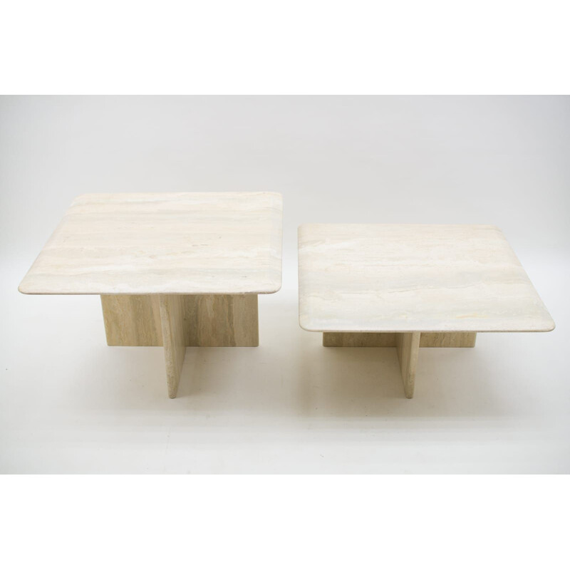 Travertine vintage nesting tables, Italy 1960s