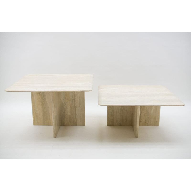 Travertine vintage nesting tables, Italy 1960s