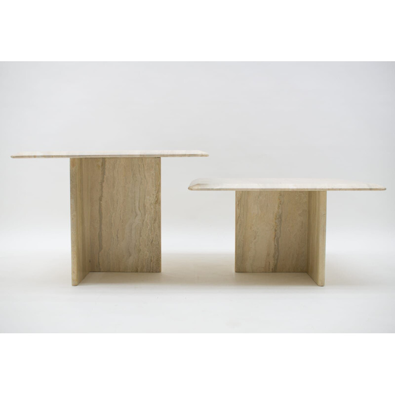 Travertine vintage nesting tables, Italy 1960s