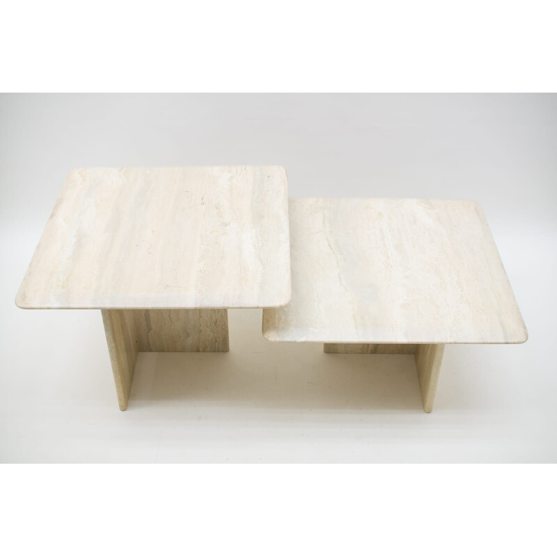 Travertine vintage nesting tables, Italy 1960s