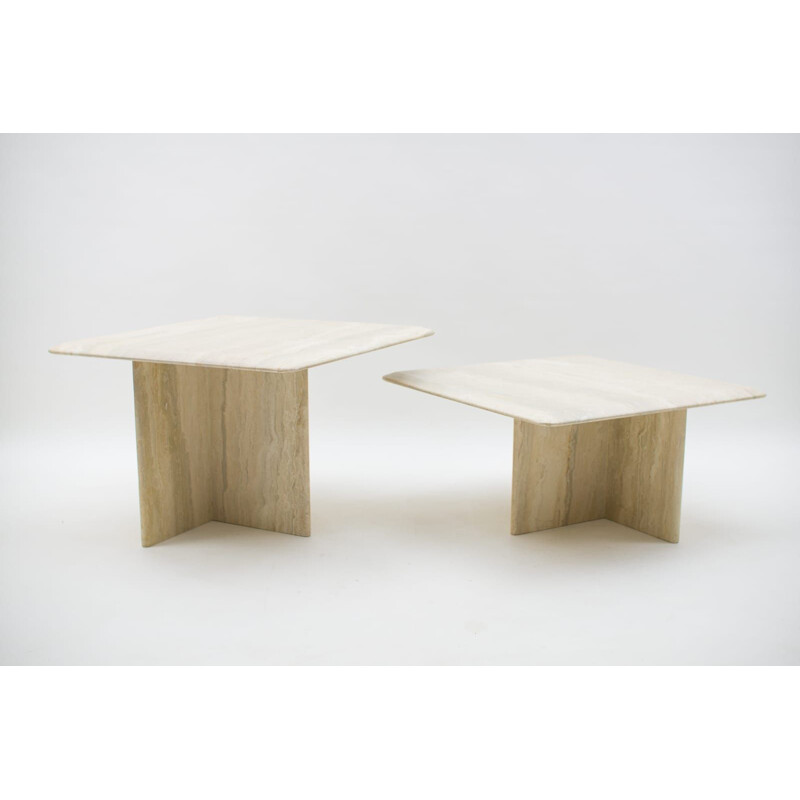 Travertine vintage nesting tables, Italy 1960s