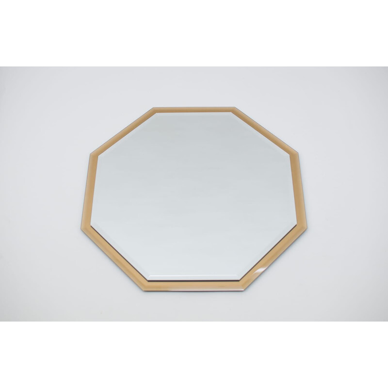 Vintage hexagonal mirror by Schöninger, 1970