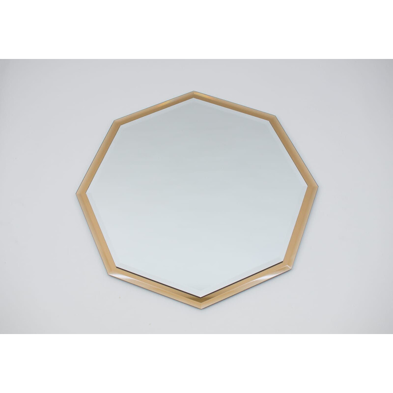 Vintage hexagonal mirror by Schöninger, 1970