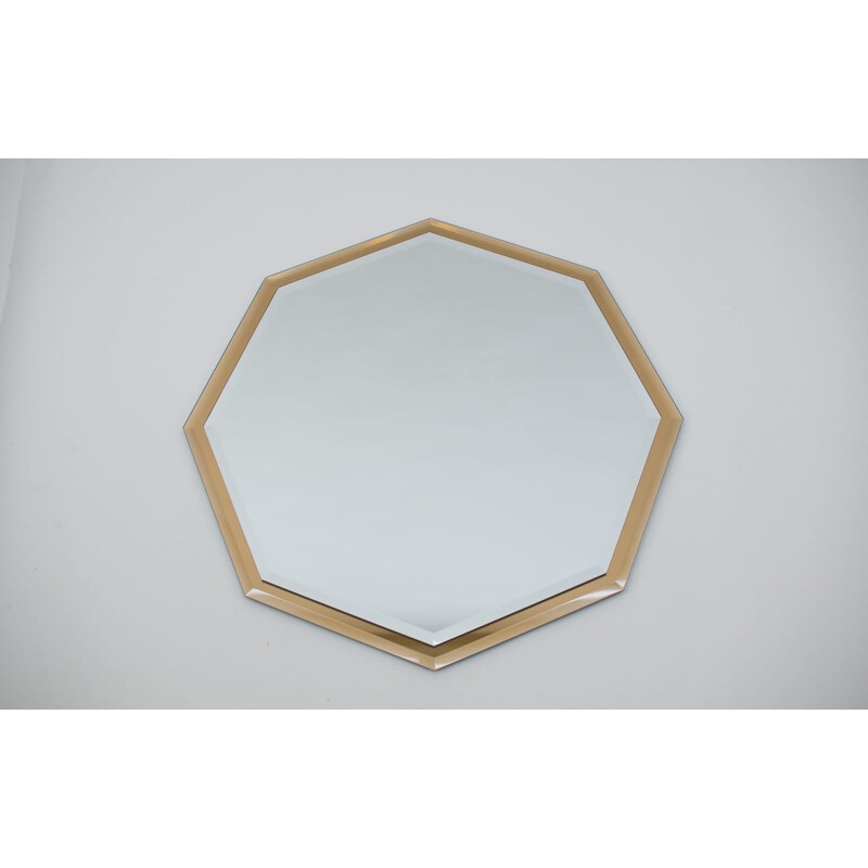Vintage hexagonal mirror by Schöninger, 1970