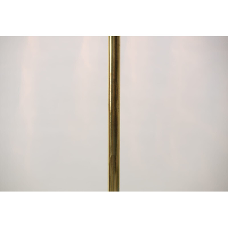 Vintage gold floor lamp with glass shade, 1970